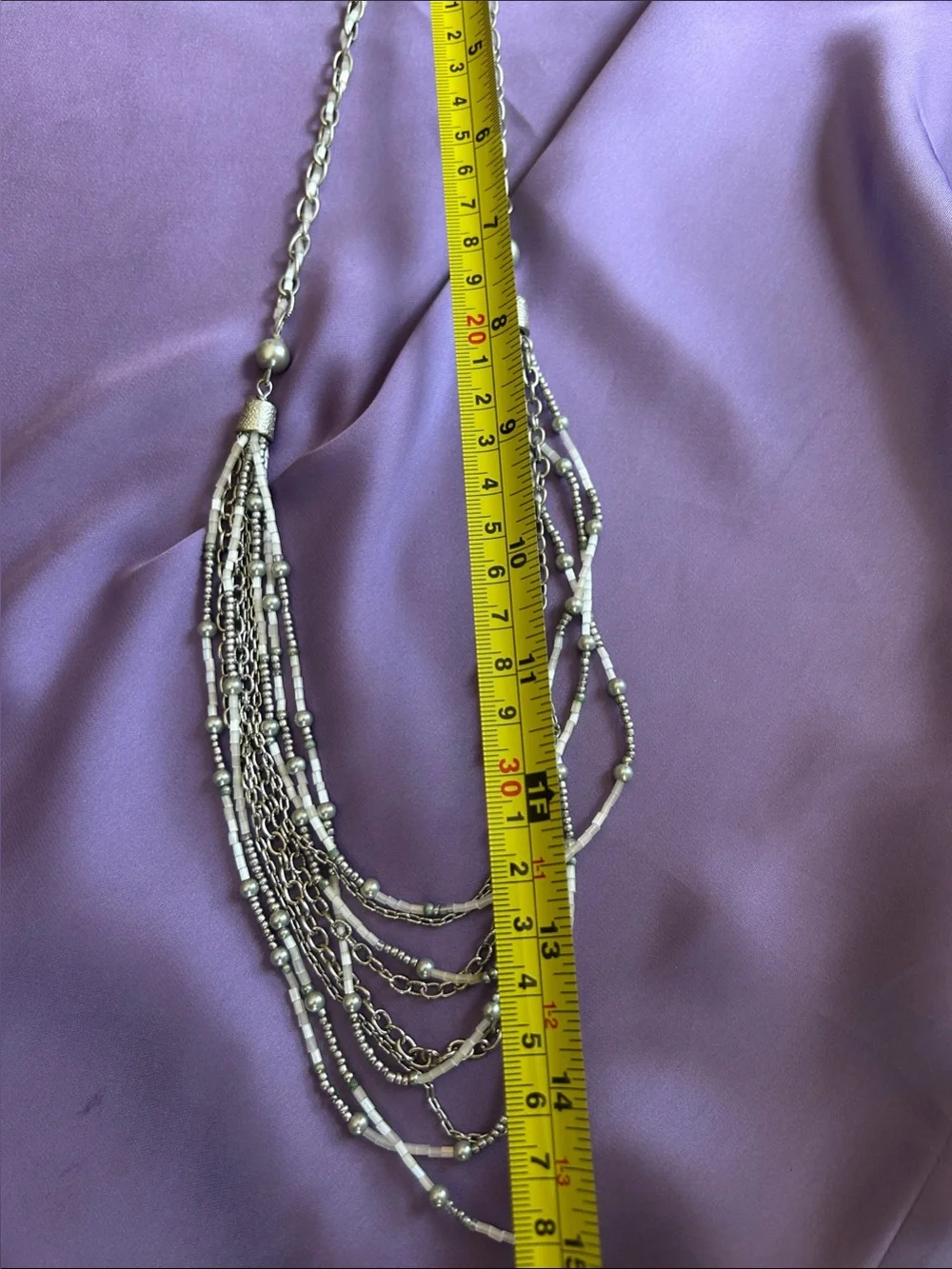 Layered Silver-Tone Multi Strand Necklace